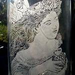 Hand engraved glass fairy v..