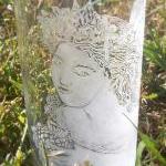 Hand engraved glass fairy v..